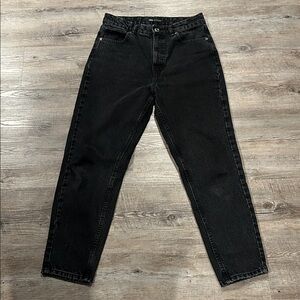 Zara stone washed Black Jeans Size women’s 8 high-rise mom straight